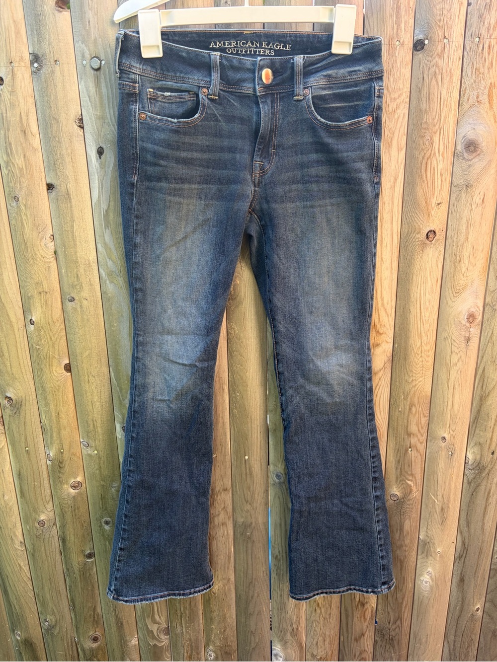 American Eagle Outfitters Womens Faded Dark Blue Bootcut Jeans